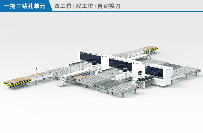 一托三鉆孔單元（雙工位+雙工位+自動換刀）